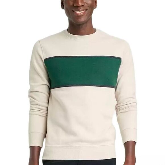 Goodfellow & Co Other - Goodfellow & co. lightweight Green tan stripe sweatshirt size XXL